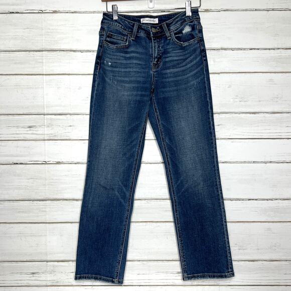 Flying Monkey Jeans Mid Rise Skinny Stretch Denim Blue Distressed Size 25 - Picture 1 of 10